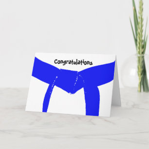 Carte Martial Arts Light Blue Belt Félicitations
