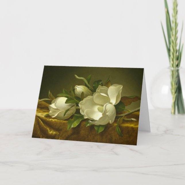 Carte Martin Johnson Heade - Magnolias sur Gold Velvet (Devant)