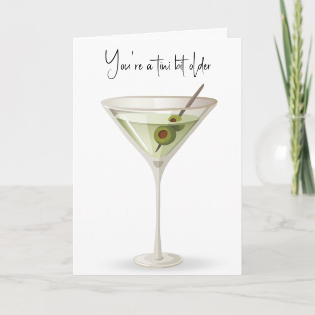 Carte Martini Anniversaire Sur Blanc (Devant)