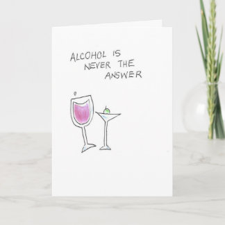 Carte martini et verres à vin