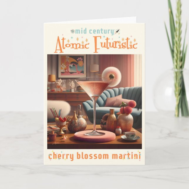 Carte Martini Fleur de Cerisier Futuriste Atomique (Devant)