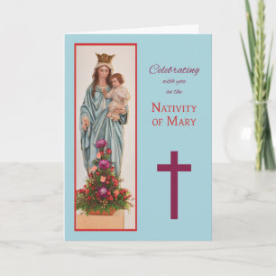 Carte Mary Holy Mother Nativité Fête Bénédiction