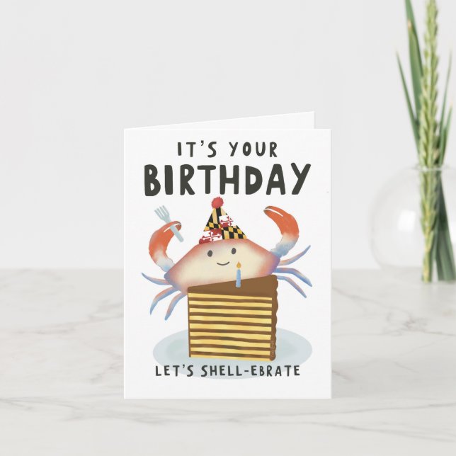 Carte Maryland Anniversaire Drapeau Crabe Bleu Smith Isl (Devant)