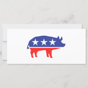 Carte Mascotte de cochon du Parti politique