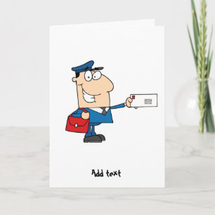 Carte Mascotte de postiers de travailleurs postaux perso