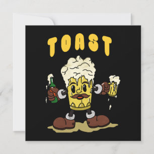 Carte Mascotte de toast à la bière
