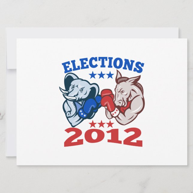 Carte Mascotte démocrate Donkey républicaine Elephant 20 (Devant)