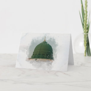 Carte Masjid An-Nabawi aquarelle illustration P islamiqu