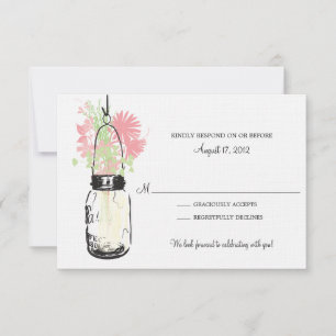 Carte Mason Jar et Fleur sauvage RSVP