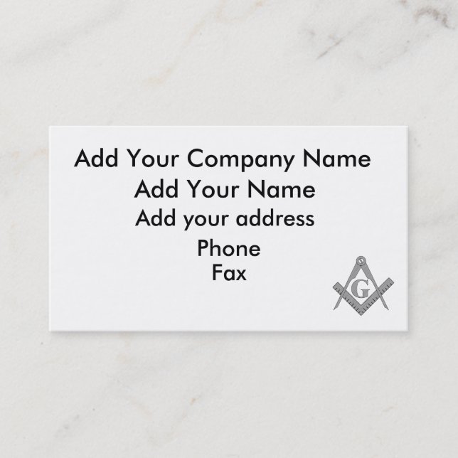 Carte Masonic (Devant)