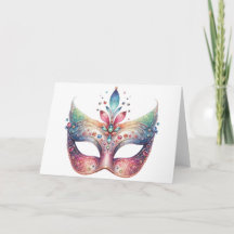 Carte Masque Colorée étonnante