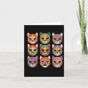 Carte Masque de chat de Lucha Libre drôle Masque de Gato