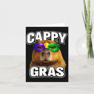 Carte Masque de mardi gras drôle capybara mème