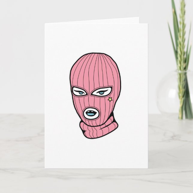 Carte Masque de ski rose (Devant)