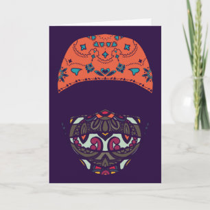 Carte masqué en paisley