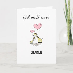 Carte masque girafe mignon aller bien bientôt enfant