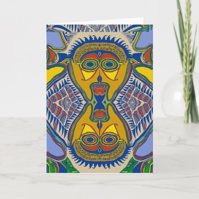 Carte Masque tribal chamanique (Devant)