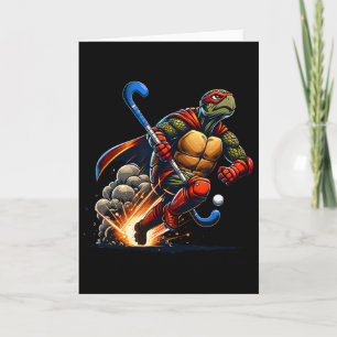 Carte Masqué Turtle Field Hockey Héros Action Sprint
