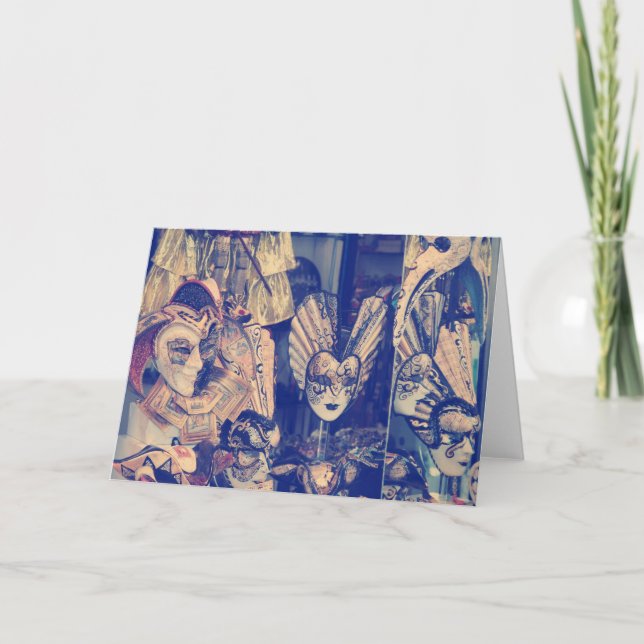 Carte Masques Vintages du carnaval vénitien (Devant)