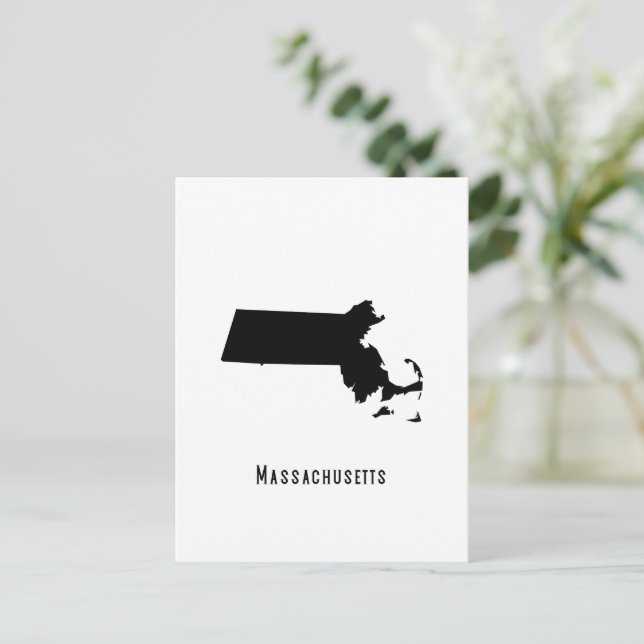 Carte Massachusetts - Noir et Blanc Moderne (Debout devant)