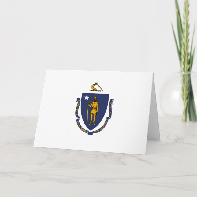 Carte Massachusite Flag, Flag of Massachusetts (Devant)