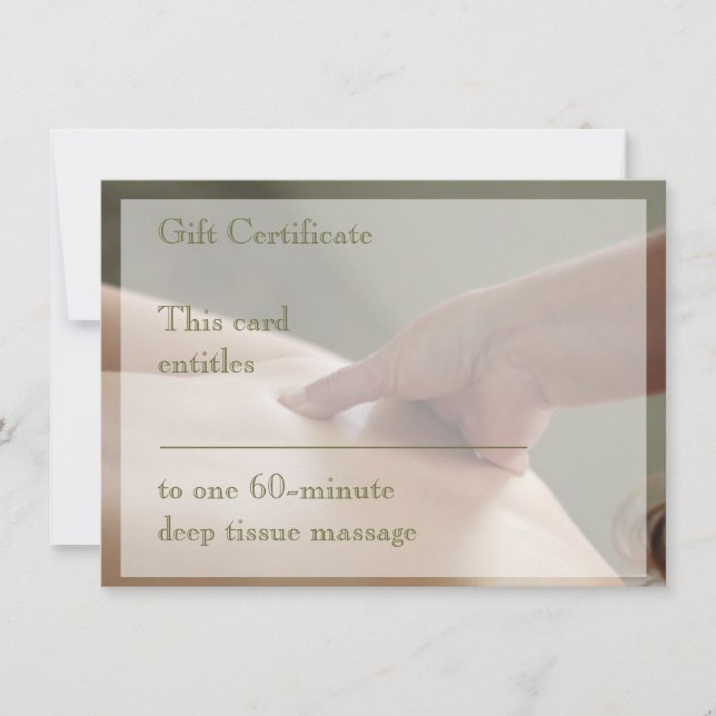 Carte Massage suédois - Pouce - Certificat cadeau (Devant)
