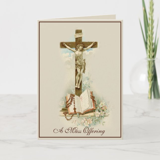 Carte Masse religieuse catholique traditionnelle offrant (Devant)