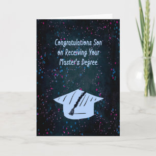 Carte Master's Degree Card for Son Confetti Design