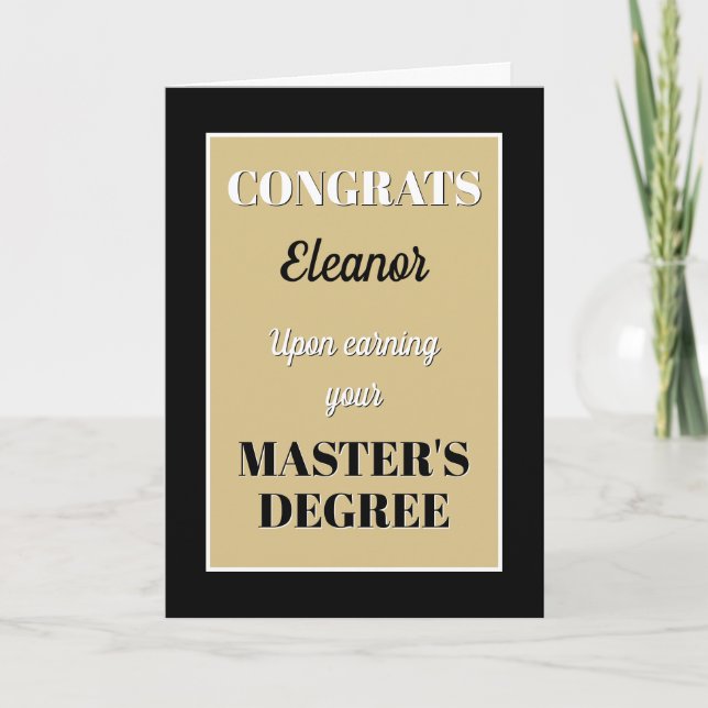 Carte Master's Degree! Personalized graduation  (Devant)