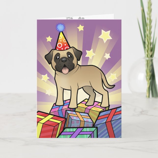 Carte Mastiff anniversaire / Bullmastiff (Devant)