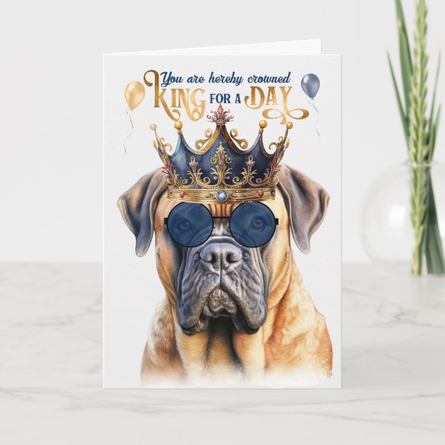 Carte Mastiff Chien King pour une journée d'anniversaire (Devant)