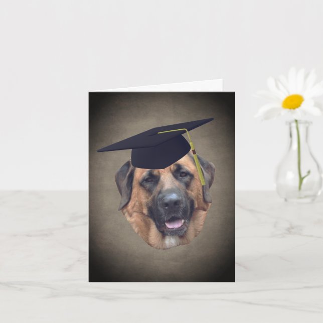 Carte Mastiff Dog in Graduation Cap Note Card (Petite plante)