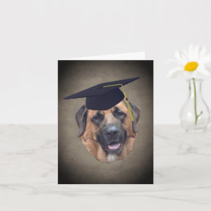 Carte Mastiff Dog in Graduation Cap Note Card