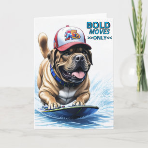 Carte Mastiff Dogue anglais planche de surf vacances