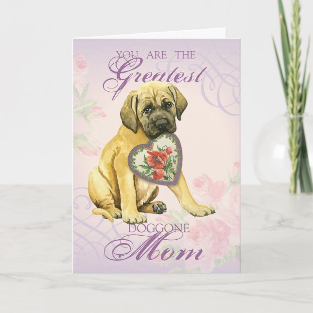 Carte Mastiff Hearts Maman (Devant)