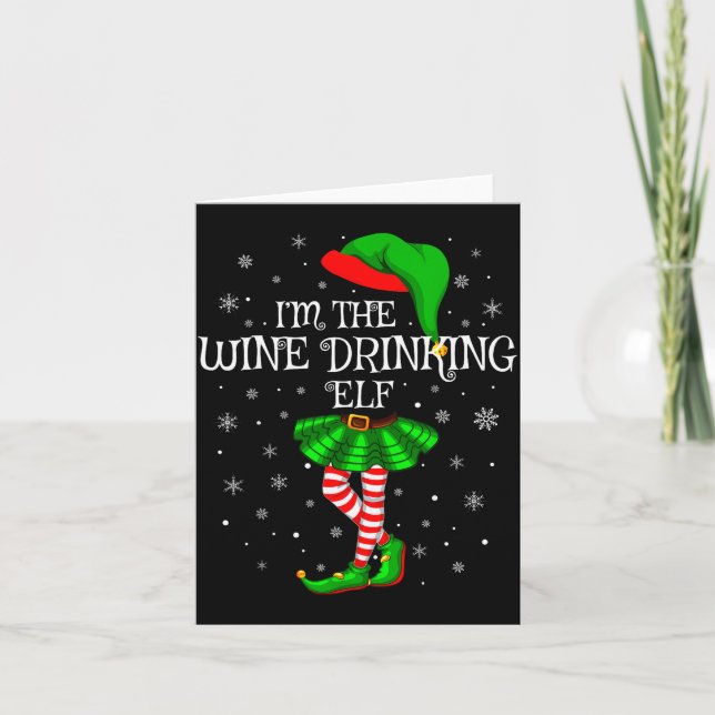 Carte Matching Family Group I'm The Wine Drinking Elf Ch (Devant)