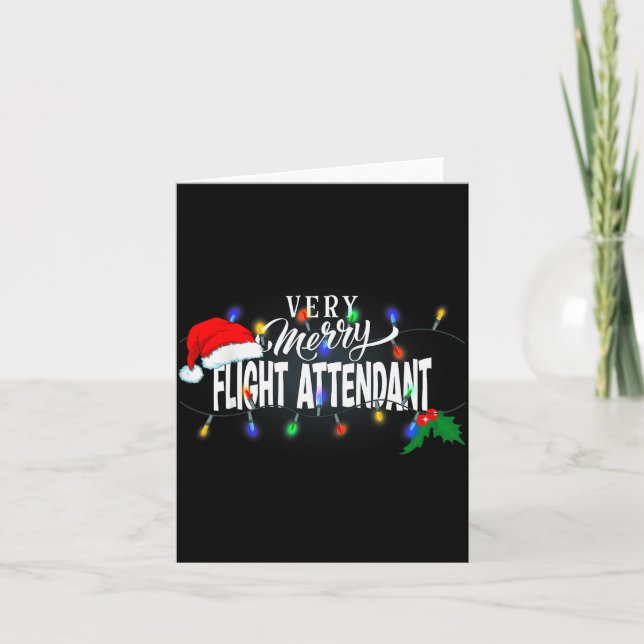 Carte Matching Very Merry Flight Attendant Christmas  (Devant)