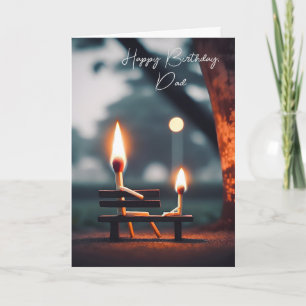 Carte Matchsticks On a Bench for Papa's Birthday