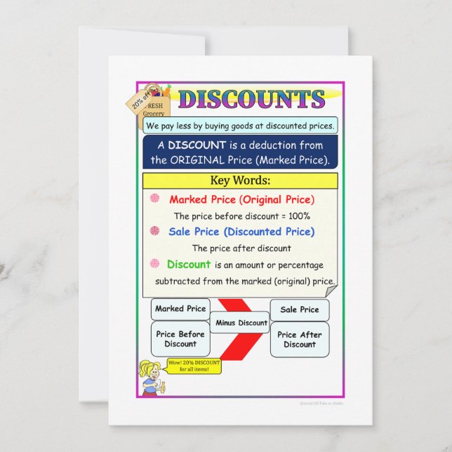 Carte Math Notes d'escomptes (Devant)