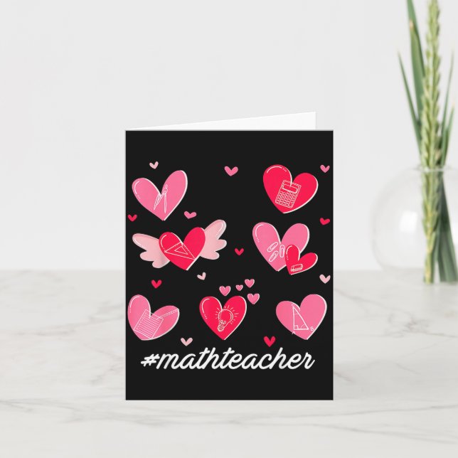 Carte Math Teacher Heart Valentines Day Mathematics Teac (Devant)
