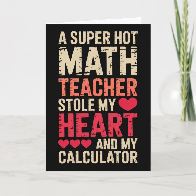 Carte Math Teacher Valentine's Day Algebra Calculus Love (Devant)