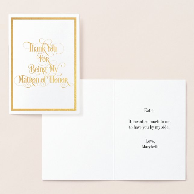 Carte Matron Of Honor Merci Gold Foil (Affichage)