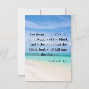 Carte Matthieu 15:14 KJV Bible Verse Pic Flat Salutation