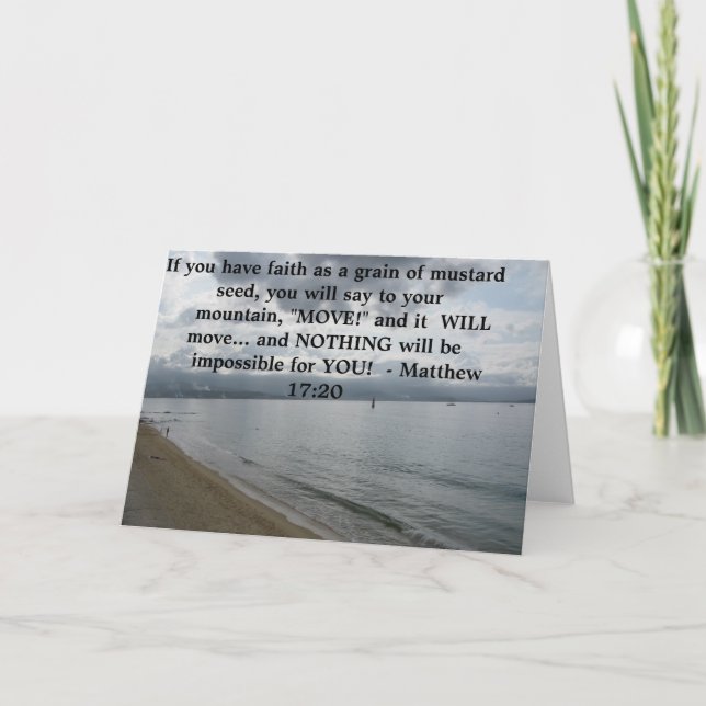 Carte Matthieu 17:20 - Citation Inspirationnelle Motivat (Devant)