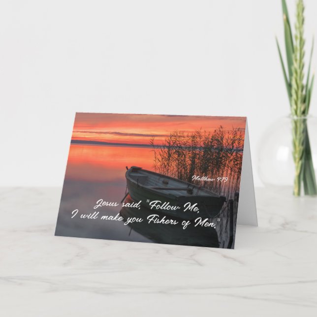 Carte Matthieu 4:19 Pêcheurs des hommes Bible chrétienne (Devant)
