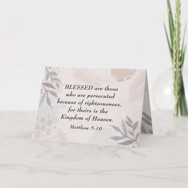 Carte Matthieu 5:10 Bénis sont les Béatitudes persécutée (Devant)