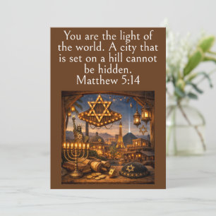 Carte Matthieu 5:14 Verset Biblique, Paysage Urbain de L