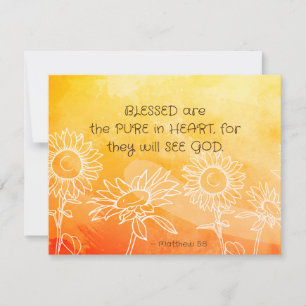 Carte Matthieu 5:8 Heureux sont purs dans la Bible du Co