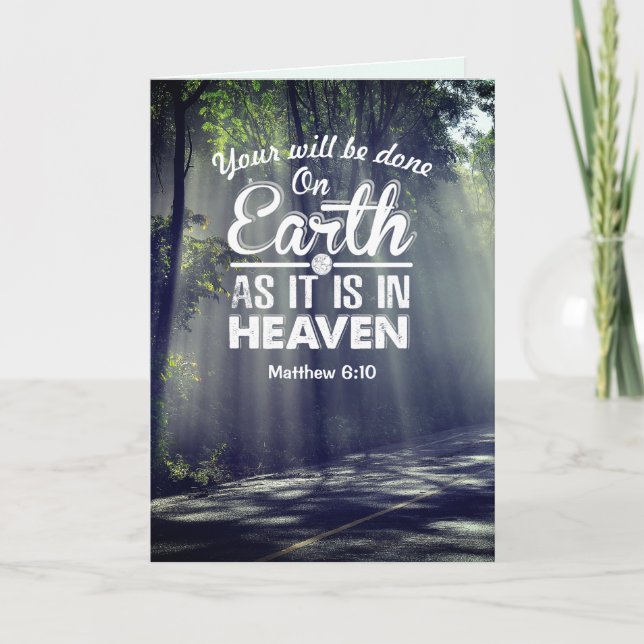 Carte Matthieu 6:10 Sur la Terre comme il est au Ciel (Devant)