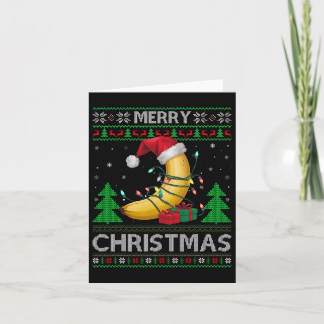 Carte Mauvais style de Noël Sweet Lumières Père Noël Ban (Devant)